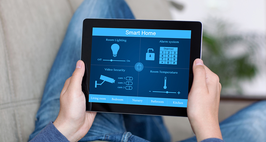 The ability to access and control security components from a mobile device is one of the top smart home trends in Bend. Close-up of smart home security app.